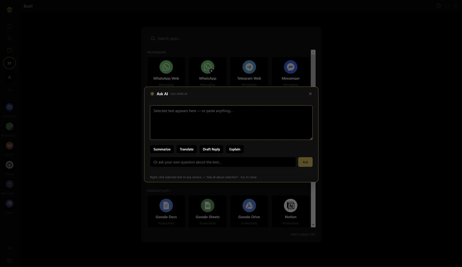 Ask AI, anywhere